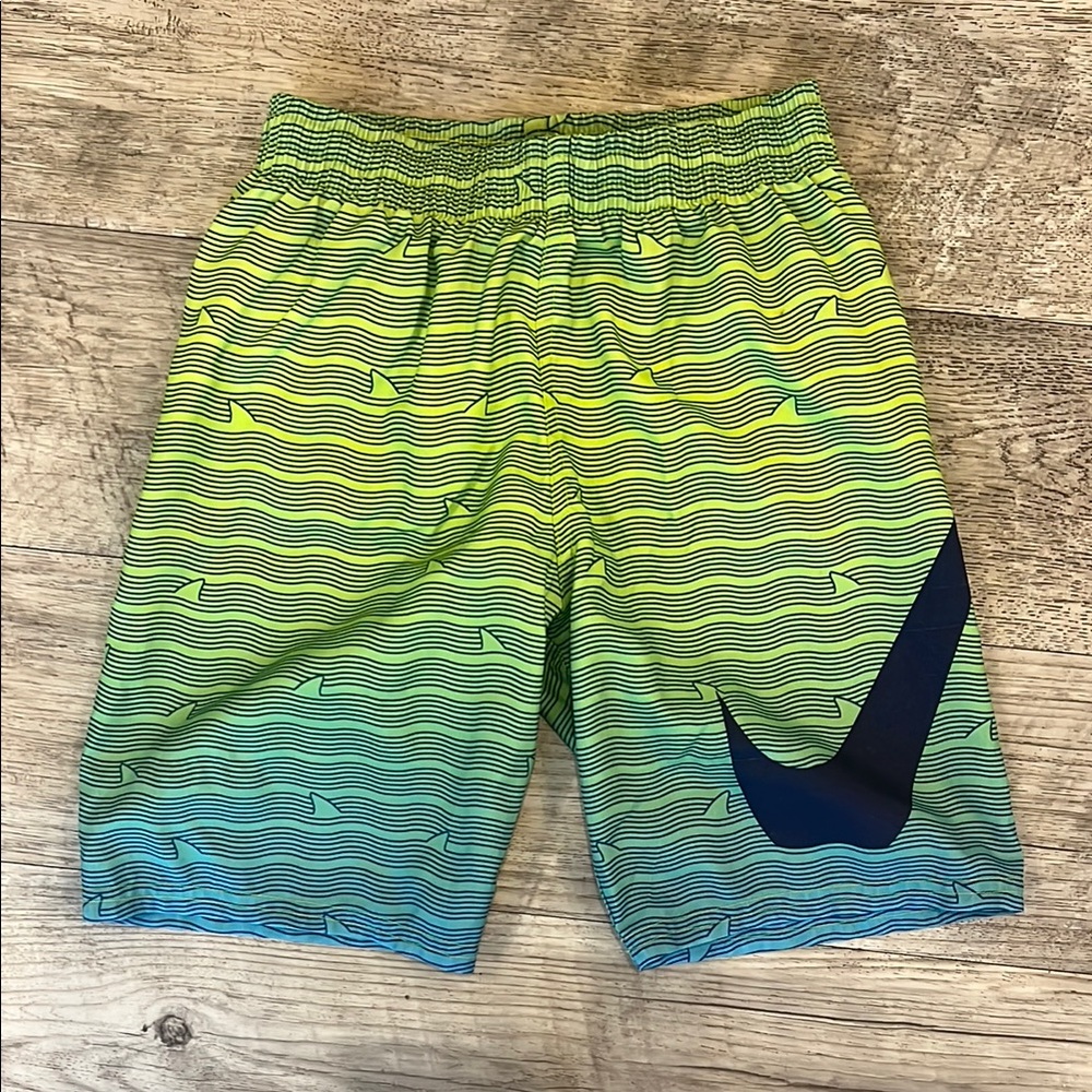 Nike Kids Swim Trunks - Green and Blue